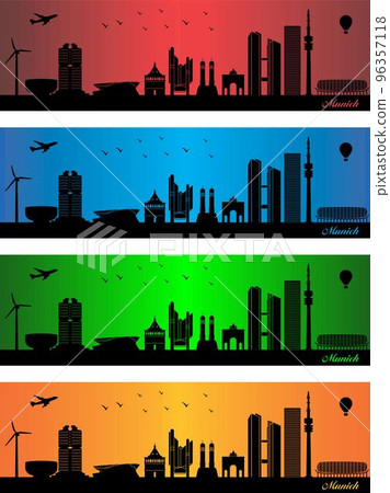 Munich city in a four different colors 96357118