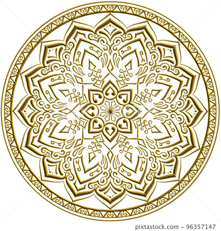 Mandala art (goldwork style, geometric patterns, calligraphy) Mandala art (goldwork style, geometric patterns, calligraphy) 96357147