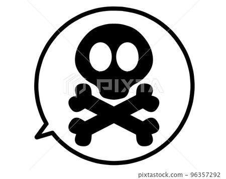 頭骨標記語音泡沫插圖素材 96357292