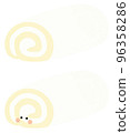 A simple roll cake with and without a face 96358286