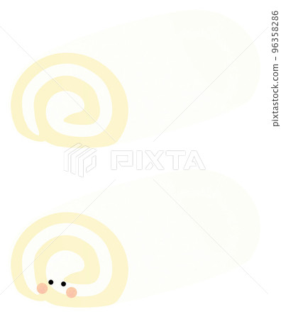 A simple roll cake with and without a face A simple roll cake with and without a face 96358286