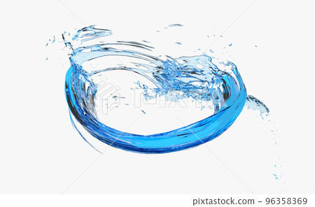 3d clear blue water scattered around, water splash transparent, isolated on white background. 3d render illustration 3d clear blue water scattered around, water splash transparent, isolated on white background. 3d render illustration 96358369