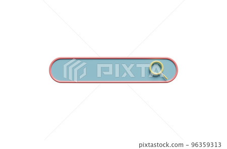 3d blue search bar blank with magnifying glass isolated 3d blue search bar blank with magnifying glass isolated 96359313