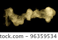 Horizontal yellow smoke on a black background, 3DCG 96359534