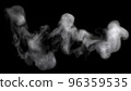 Horizontal white smoke on a black background, 3DCG 96359535
