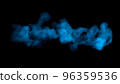 Horizontal blue smoke on a black background, 3DCG 96359536