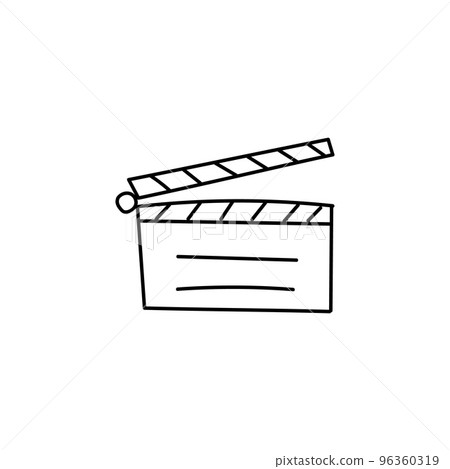 Clicking movie clapperboard hand drawn icon Clicking movie clapperboard hand drawn icon 96360319