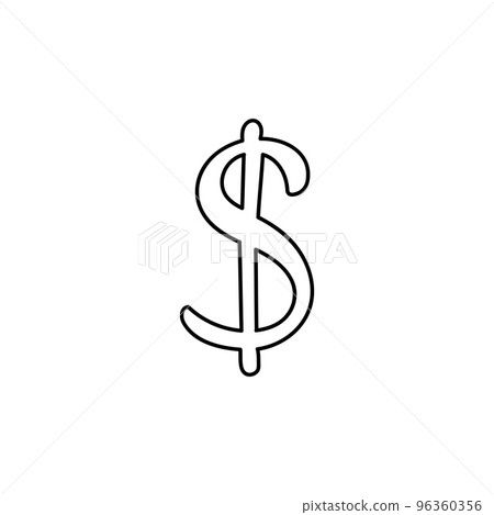 Dollar symbol hand drawn icon Dollar symbol hand drawn icon 96360356