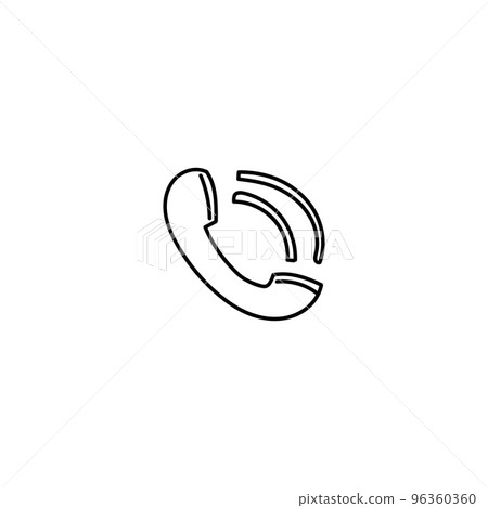 Ringing handset hand drawn icon Ringing handset hand drawn icon 96360360