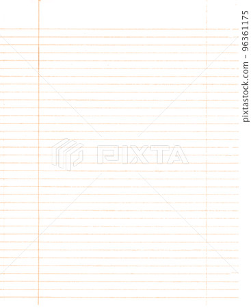 A white sheet from a notebook with an orange stripe .Texture or background. 96361175