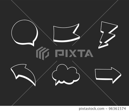 Frames hand drawn icon set 96361574