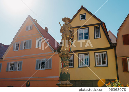 Old national German town house in Bietigheim-Bissingen, Baden-Wuerttemberg, Germany, Europe. Old Town is full of colorful and well preserved buildings. 96362078