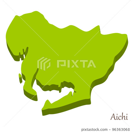 愛知縣的三維地圖和象徵標記 96363068