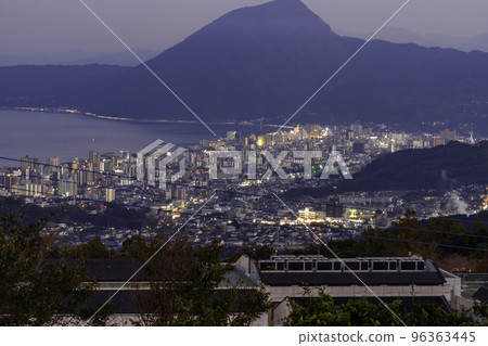 Dusk in the city of Beppu, Beppu City, Oita Prefecture Dusk in the city of Beppu, Beppu City, Oita Prefecture 96363445
