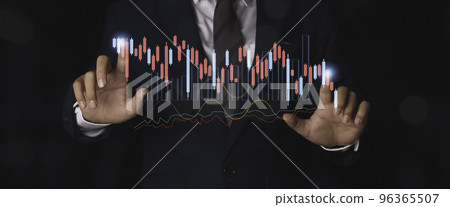 Businessman analysing forex trading graph financial data. Stock Market Investments analysis and Digital Assets. Businessman analysing forex trading graph financial data. Stock Market Investments analysis and Digital Assets. 96365507
