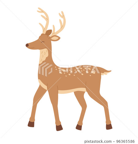 Cute Christmas deer. Stock vector illustration isolated on white background 96365586