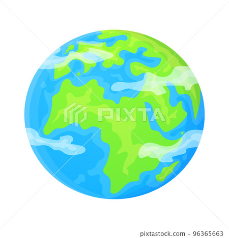 Flat Earth planet clipart. Cute cartoon object. Can be used as global symbol. Ecology concept. Stock vector illustration isolated on white background. Flat Earth planet clipart. Cute cartoon object. Can be used as global symbol. Ecology concept. Stock vector illustration isolated on white background. 96365663