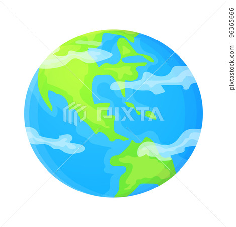 Simple planet Earth vector illustration in flat cartoon style. Global concept. 96365666