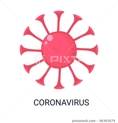 Sign coronavirus COVID-19. Stop pandemic, health risk, disease and flu outbreak, quarantine concept. Stock vector illustration isolated on white in flat cartoon style. Sign coronavirus COVID-19. Stop pandemic, health risk, disease and flu outbreak, quarantine concept. Stock vector illustration isolated on white in flat cartoon style. 96365674