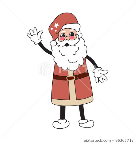 Cartoon Christmas Santa claus mascot character 40s, 50s, 60s old animation style. Vintage comic Cartoon Christmas Santa claus mascot character 40s, 50s, 60s old animation style. Vintage comic 96365712