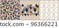 Set of seamless geometric abstract patterns. Simple shapes, modern style backgrounds. Vector repeated pattern for home interior, fabric design, textile. Eps 10 96366221