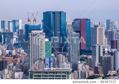 Cityscape of Tokyo, Japan View of skyscrapers in the direction of Mita (Toyosu Market in the back right) Cityscape of Tokyo, Japan View of skyscrapers in the direction of Mita (Toyosu Market in the back right) 96367215