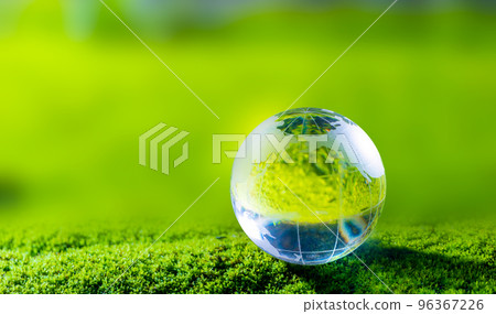 3D illustration Renewable energy concept Earth Day or environmental protection Protect the forests that grow on the ground and help save the planet. 96367226