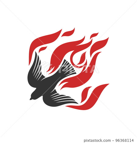 Christian illustration. Church logo. Holy Spirit sent down to the world. 96368114