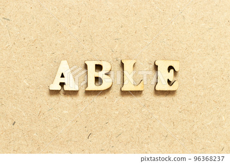 Alphabet letter in word able on wood background 96368237