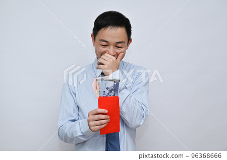 Receipt of gold, red envelope, male, senior tribe, business personnel, salesperson, white lord, administrative personnel, waistcoat, professional personnel 96368666