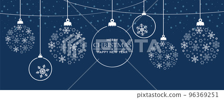 hanging bright christmas ball decoration with snowflakes hanging bright christmas ball decoration with snowflakes 96369251
