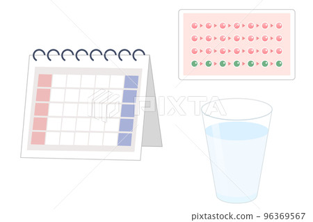Contraceptive pill calendar 96369567