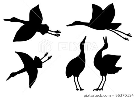 鳥類剪影插圖集 96370154