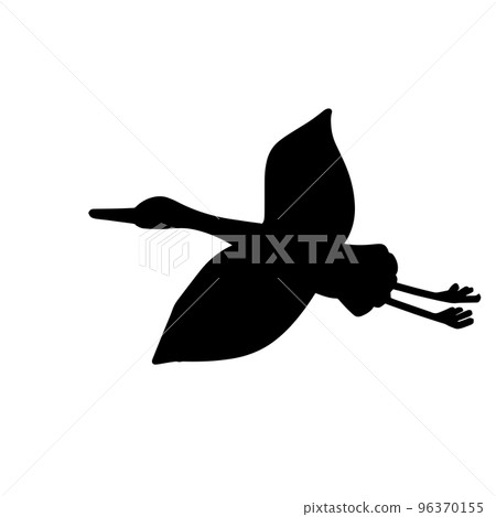 一隻離去的鳥黑色的剪影插圖 96370155
