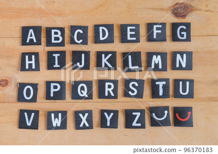 English alphabet letters on wood table. English alphabet letters on wood table. 96370183