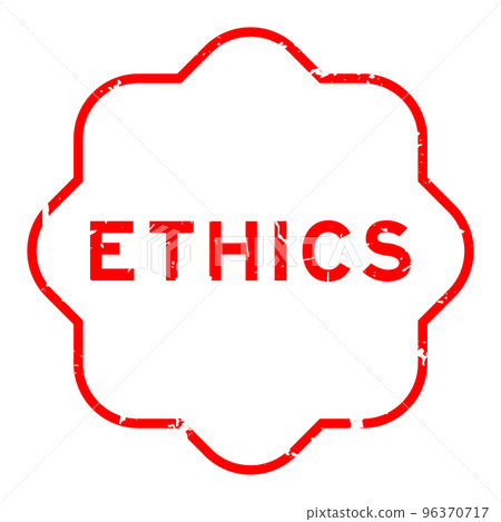 Grunge red ethics word rubber seal stamp on white background Grunge red ethics word rubber seal stamp on white background 96370717