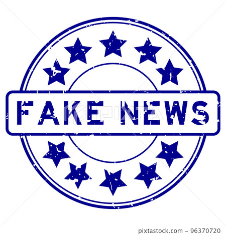 Grunge blue fake news word with star icon round rubber seal stamp on white background Grunge blue fake news word with star icon round rubber seal stamp on white background 96370720