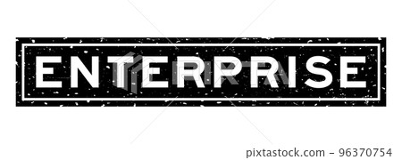 Grunge black enterprise word square rubber seal stamp on white background 96370754