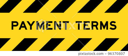 Yellow and black color with line striped label banner with word payment terms Yellow and black color with line striped label banner with word payment terms 96370807