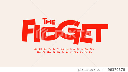 Fidgety jumpy font. Joyful groovy lowercase and uppercase typeset. Crazy irrepressible alphabet, restless type. Dancing letters for birthday, festival and carnival headline. Vector typographic design Fidgety jumpy font. Joyful groovy lowercase and uppercase typeset. Crazy irrepressible alphabet, restless type. Dancing letters for birthday, festival and carnival headline. Vector typographic design 96370876