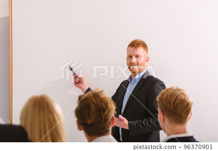 Businessman do training during a business meeting Businessman do training during a business meeting 96370901