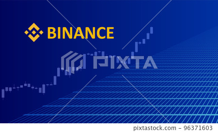 Binance cryptocurrency stock market name with logo on abstract digital background. Crypto stock exchange for news and media. Vector EPS10. 96371603