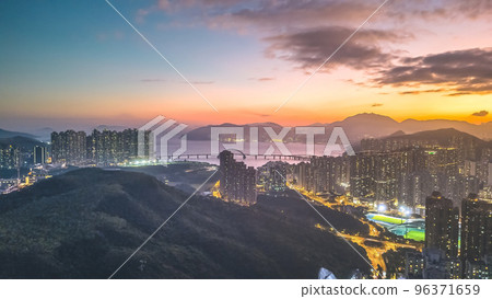 17 May 2022 Residential building at Hang Hau district, Night view 96371659