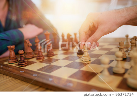 Businessmen play chess as strategy and tactic concept 96371734