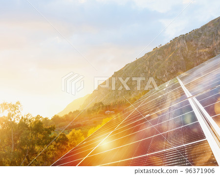Renewable energy system with solar panel on the roof 96371906