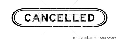 Grunge black cancelled word rubber seal stamp on white background 96372066