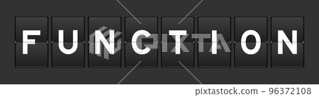 Black color analog flip board with word function on gray background Black color analog flip board with word function on gray background 96372108