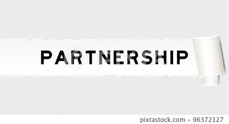 Ripped gray paper background that have word partnership under torn part Ripped gray paper background that have word partnership under torn part 96372127