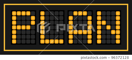 Orange color led banner in word plan on black background Orange color led banner in word plan on black background 96372128