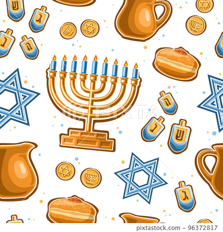 Vector Hanukkah seamless pattern 96372817